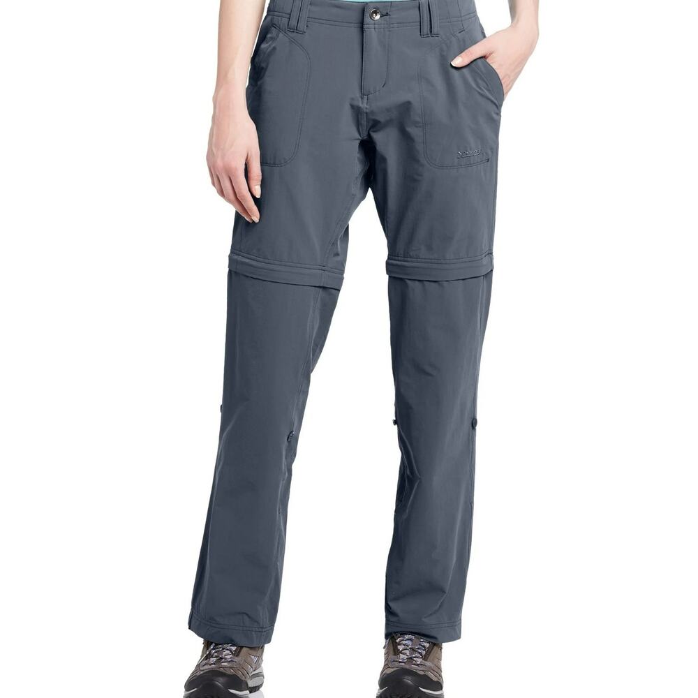 Marmot Women's Outdoors Hiking Convertible Lobo Pants Gray Straight Size 14